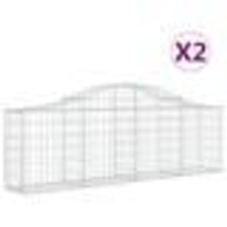 vidaXL Paniers à gabions arqués 2 pcs 200x30x60/80 cm Fer galvanisé