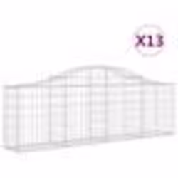 vidaXL Paniers à gabions arqués 13 pcs 200x30x60/80 cm Fer galvanisé