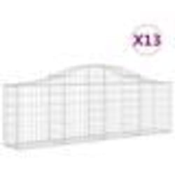 vidaXL Paniers à gabions arqués 13 pcs 200x30x60/80 cm Fer galvanisé