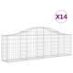 vidaXL Paniers à gabions arqués 14 pcs 200x30x60/80 cm Fer galvanisé