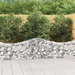 vidaXL Paniers à gabions arqués 15 pcs 200x30x60/80 cm Fer galvanisé