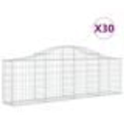 vidaXL Paniers à gabions arqués 30 pcs 200x30x60/80 cm Fer galvanisé