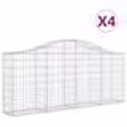 vidaXL Paniers à gabions arqués 4 pcs 200x30x80/100 cm Fer galvanisé