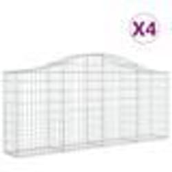 vidaXL Paniers à gabions arqués 4 pcs 200x30x80/100 cm Fer galvanisé