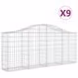 vidaXL Paniers à gabions arqués 9 pcs 200x30x80/100 cm Fer galvanisé