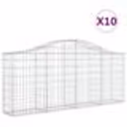 vidaXL Paniers à gabions arqués 10 pcs 200x30x80/100 cm Fer galvanisé