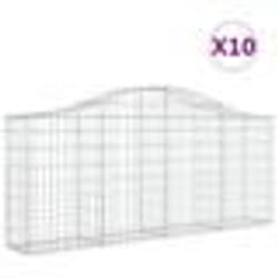 vidaXL Paniers à gabions arqués 10 pcs 200x30x80/100 cm Fer galvanisé