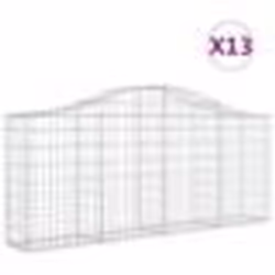 vidaXL Paniers à gabions arqués 13 pcs 200x30x80/100 cm Fer galvanisé