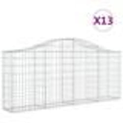 vidaXL Paniers à gabions arqués 13 pcs 200x30x80/100 cm Fer galvanisé