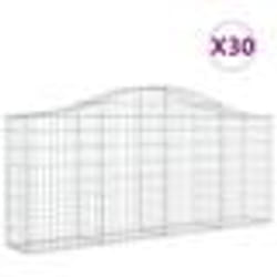 vidaXL Paniers à gabions arqués 30 pcs 200x30x80/100 cm Fer galvanisé