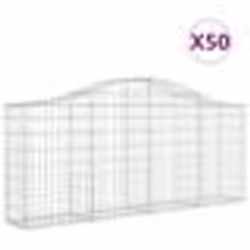vidaXL Paniers à gabions arqués 50 pcs 200x30x80/100 cm Fer galvanisé