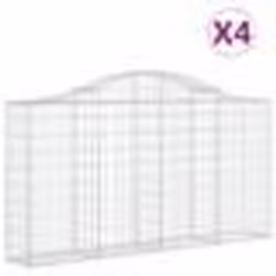 vidaXL Paniers à gabions arqués 4 pcs 200x30x100/120 cm Fer galvanisé