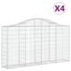 vidaXL Paniers à gabions arqués 4 pcs 200x30x100/120 cm Fer galvanisé