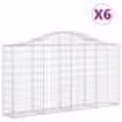vidaXL Paniers à gabions arqués 6 pcs 200x30x100/120 cm Fer galvanisé