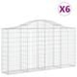 vidaXL Paniers à gabions arqués 6 pcs 200x30x100/120 cm Fer galvanisé