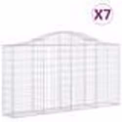 vidaXL Paniers à gabions arqués 7 pcs 200x30x100/120 cm Fer galvanisé