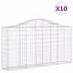 vidaXL Paniers à gabions arqués 10 pcs 200x30x100/120 cm Fer galvanisé