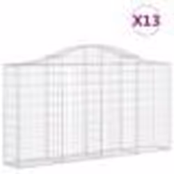 vidaXL Paniers à gabions arqués 13 pcs 200x30x100/120 cm Fer galvanisé