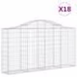 vidaXL Paniers à gabions arqués 18 pcs 200x30x100/120 cm Fer galvanisé