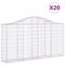 vidaXL Paniers à gabions arqués 20 pcs 200x30x100/120 cm Fer galvanisé