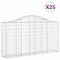 vidaXL Paniers à gabions arqués 25 pcs 200x30x100/120 cm Fer galvanisé