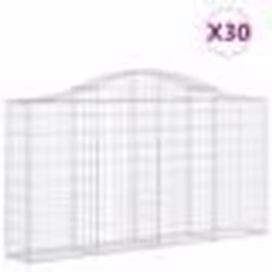 vidaXL Paniers à gabions arqués 30 pcs 200x30x100/120 cm Fer galvanisé