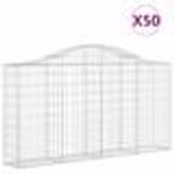 vidaXL Paniers à gabions arqués 50 pcs 200x30x100/120 cm Fer galvanisé