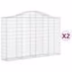 vidaXL Paniers à gabions arqués 2 pcs 200x30x120/140 cm Fer galvanisé