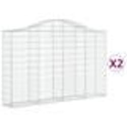 vidaXL Paniers à gabions arqués 2 pcs 200x30x120/140 cm Fer galvanisé