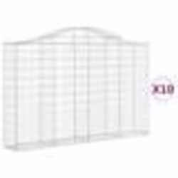 vidaXL Paniers à gabions arqués 10 pcs 200x30x120/140 cm Fer galvanisé