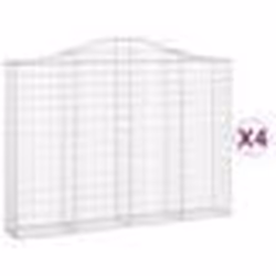 vidaXL Paniers à gabions arqués 4 pcs 200x30x140/160 cm Fer galvanisé