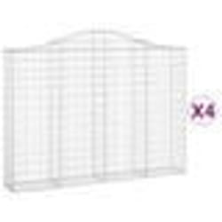 vidaXL Paniers à gabions arqués 4 pcs 200x30x140/160 cm Fer galvanisé