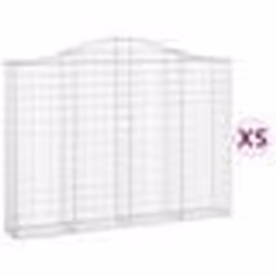 vidaXL Paniers à gabions arqués 5 pcs 200x30x140/160 cm Fer galvanisé