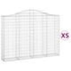 vidaXL Paniers à gabions arqués 5 pcs 200x30x140/160 cm Fer galvanisé