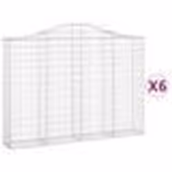 vidaXL Paniers à gabions arqués 6 pcs 200x30x140/160 cm Fer galvanisé
