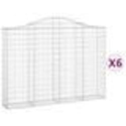 vidaXL Paniers à gabions arqués 6 pcs 200x30x140/160 cm Fer galvanisé