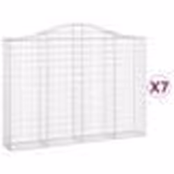 vidaXL Paniers à gabions arqués 7 pcs 200x30x140/160 cm Fer galvanisé