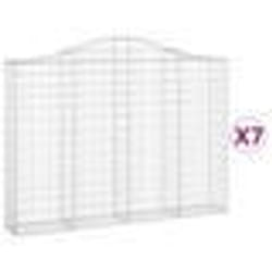 vidaXL Paniers à gabions arqués 7 pcs 200x30x140/160 cm Fer galvanisé