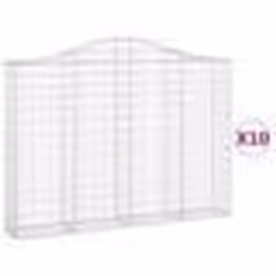 vidaXL Paniers à gabions arqués 10 pcs 200x30x140/160 cm Fer galvanisé