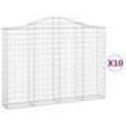 vidaXL Paniers à gabions arqués 10 pcs 200x30x140/160 cm Fer galvanisé