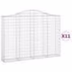 vidaXL Paniers à gabions arqués 11 pcs 200x30x140/160 cm Fer galvanisé