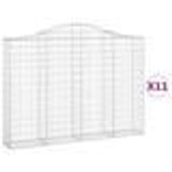 vidaXL Paniers à gabions arqués 11 pcs 200x30x140/160 cm Fer galvanisé