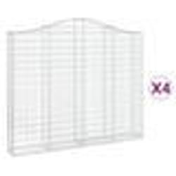 vidaXL Paniers à gabions arqués 4 pcs 200x30x160/180 cm Fer galvanisé