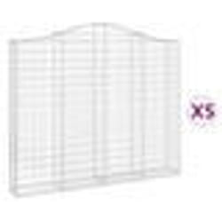 vidaXL Paniers à gabions arqués 5 pcs 200x30x160/180 cm Fer galvanisé