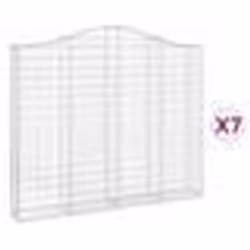 vidaXL Paniers à gabions arqués 7 pcs 200x30x160/180 cm Fer galvanisé