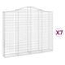 vidaXL Paniers à gabions arqués 7 pcs 200x30x160/180 cm Fer galvanisé