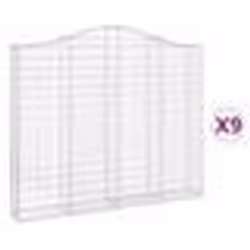 vidaXL Paniers à gabions arqués 9 pcs 200x30x160/180 cm Fer galvanisé