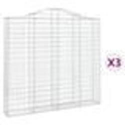 vidaXL Paniers à gabions arqués 3 pcs 200x30x180/200 cm Fer galvanisé