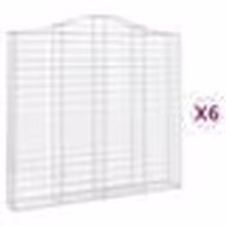 vidaXL Paniers à gabions arqués 6 pcs 200x30x180/200 cm Fer galvanisé