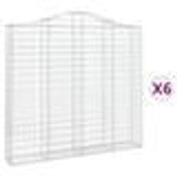 vidaXL Paniers à gabions arqués 6 pcs 200x30x180/200 cm Fer galvanisé